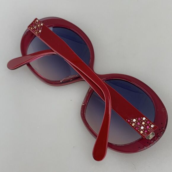 Francis Klein Sunglasses mod. DOREEN A29 Rhinestone Dark Red Made in France RARE